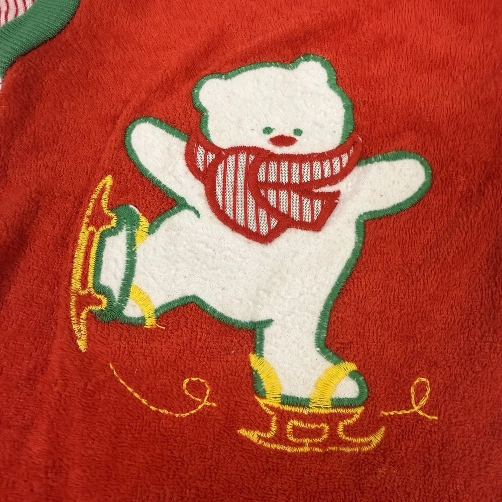 Christmas‎ Bear 1983 Vintage Baby Pajamas Size Medium 6-9 Months Lullaby Land